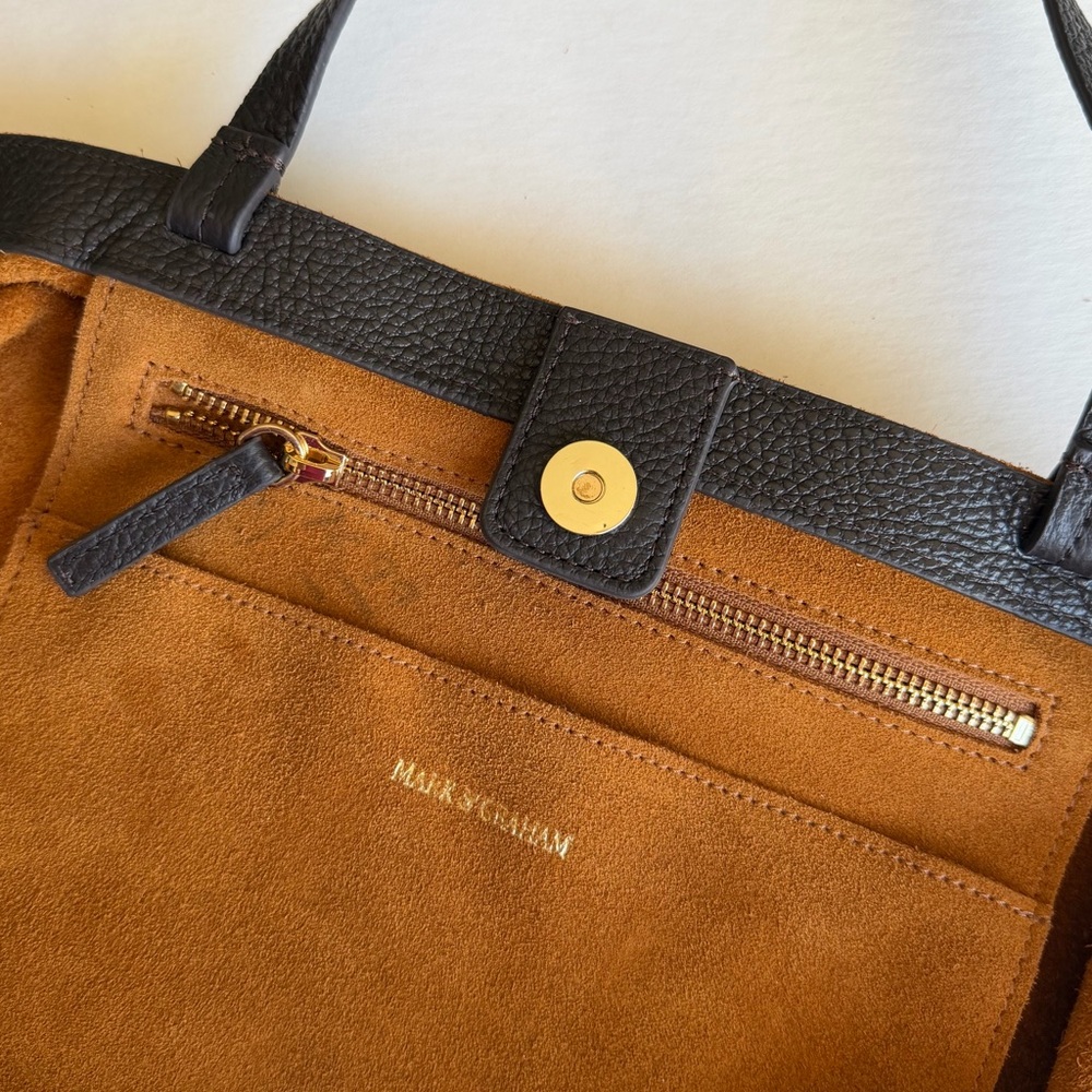 Mark & Graham Boho Suede Camel Brown Large Slouchy Hobo Tote Bag - Picture 11 of 15